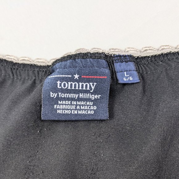 Tommy Hilfiger Black Satin Slip Skirt Size Large - Picture 4 of 6